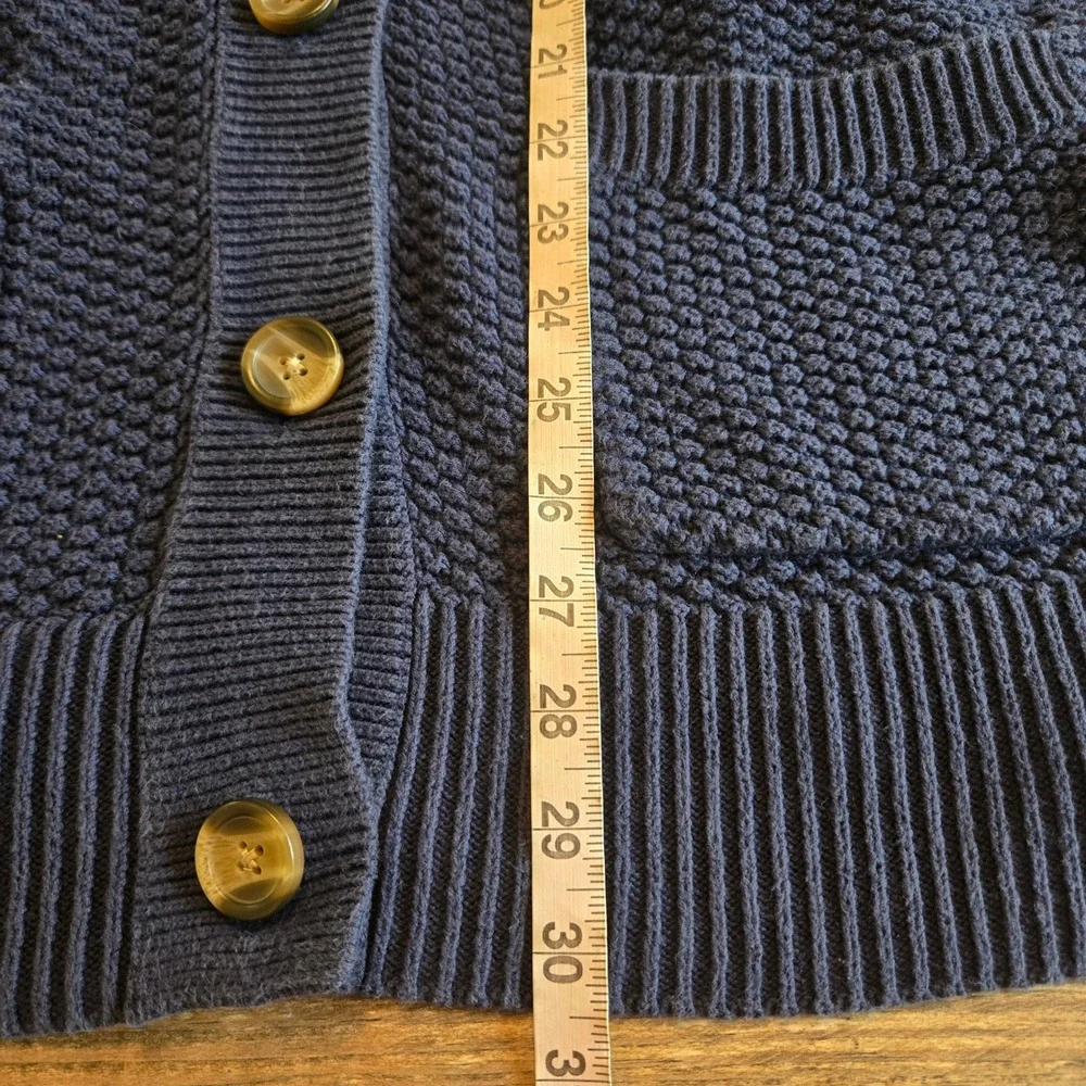 Aerie Sweater Womens Large Navy Collegiate Oversized Cardigan Varsity Letterman - Picture 8 of 12